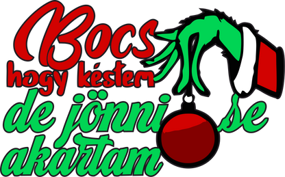 Vicces Karácsonyi Póló - Bocs, hogy késtem...