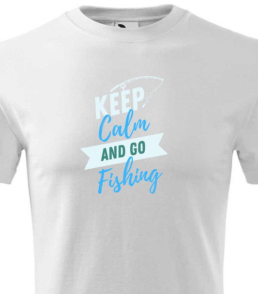 Keep calm and go fishing férfi technikai póló