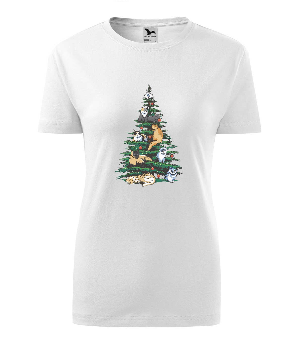 Christmas Tree with Cats női póló