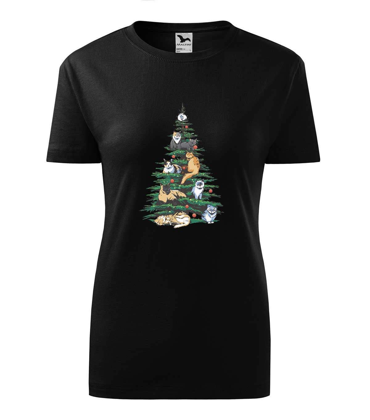 Christmas Tree with Cats női póló