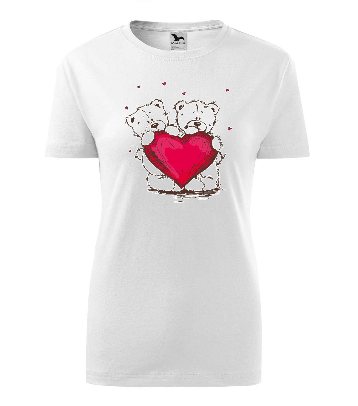 Macik szívvel női technikai póló